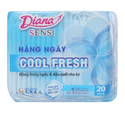 Băng vệ sinh Diana Sensi Cool Fresh hằng ngày 1 gói / 20 miếng ( 1 Thùng / 48 gói )